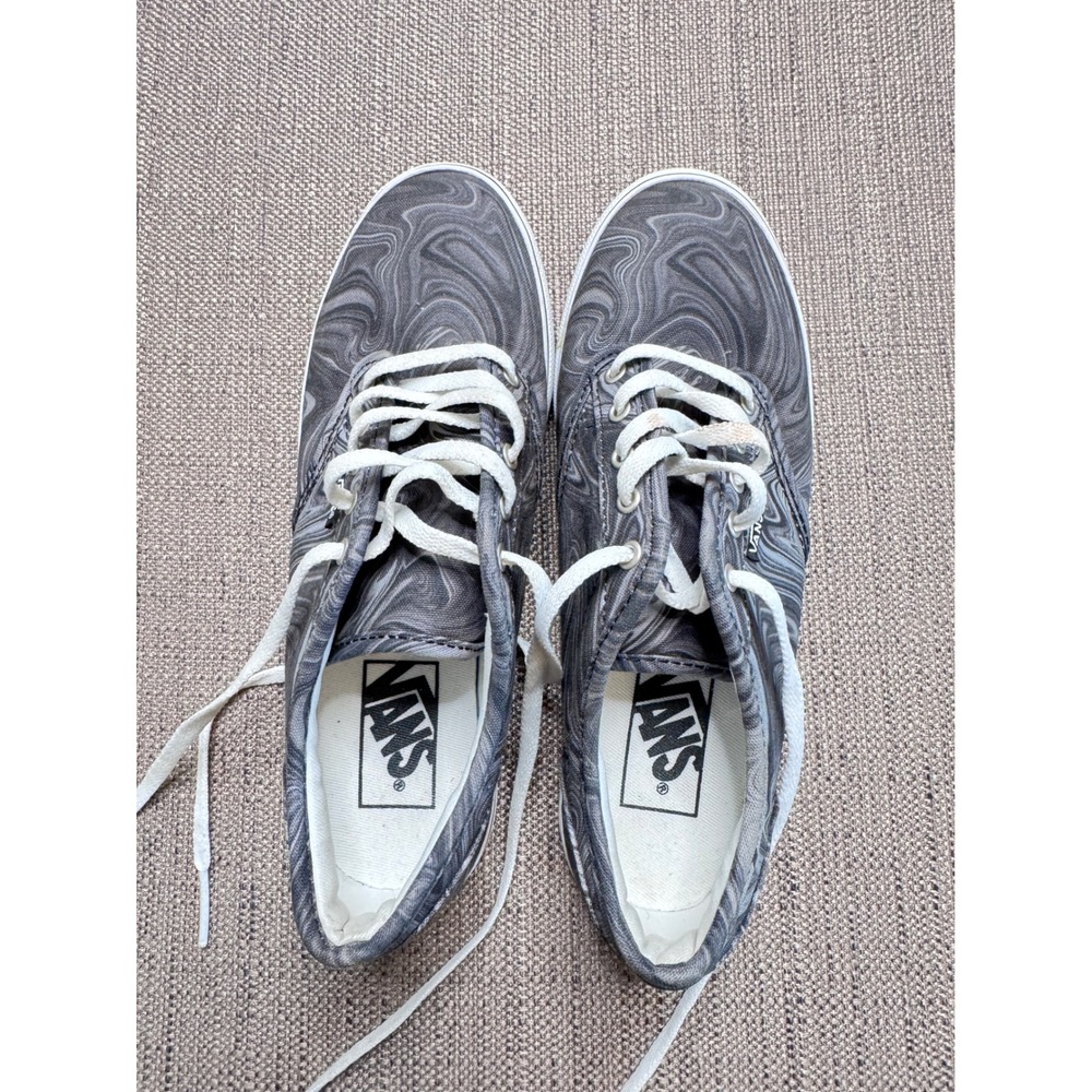Vans Authentic Grey Black Marble Swirl Low Top Sneakers Womens 6 TB4R